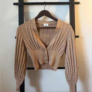 Wilfred Camel Ribbed Cardigan